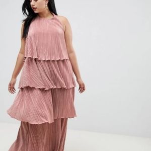 ASOS tiered plisse maxi dress